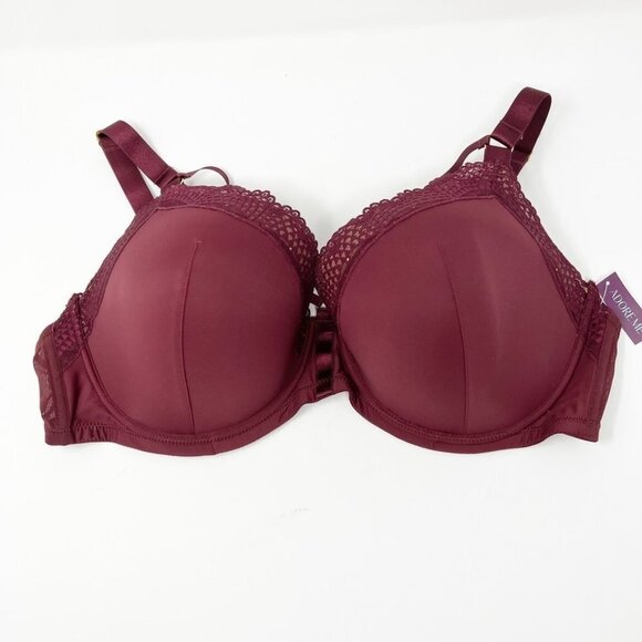 NWT Adore Me Marca Contour Plus Strappy Plunge Bra. Port Royale. Size 42DDD - Picture 1 of 7